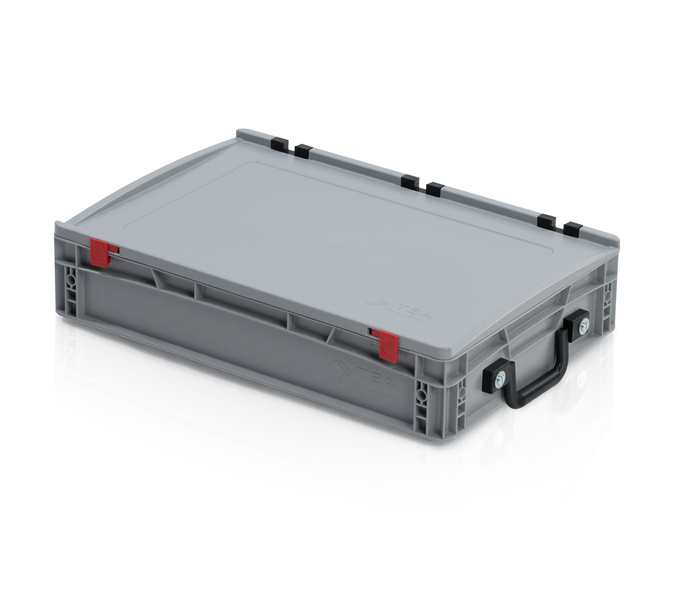 Přepravka EURO s víkem 60x40x13,5  - 2 madla na krátké straně