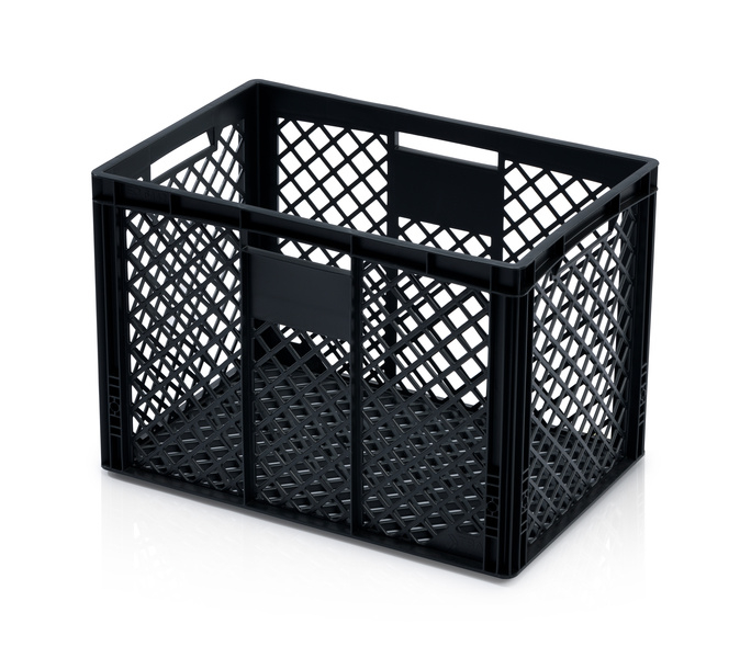 Přepravka EURO 60x40x42  děrovaná černý reg.