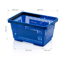 Shopping basket 1 handle blue