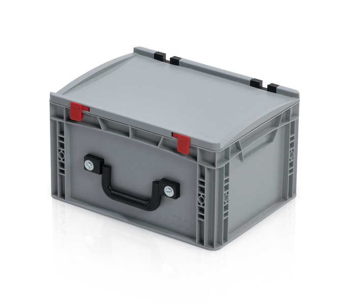 Přepravka EURO s víkem 40x30x23,5 - 2 madla na dlouhé straně