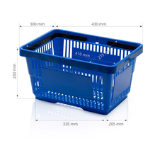 Shopping basket 2 handles blue