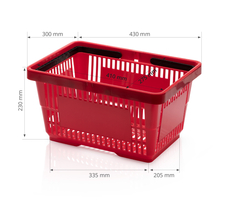 Shopping basket 2 handles red
