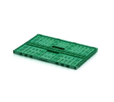 Folding peforated crate 60x40x22 green