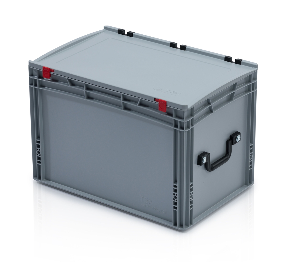 Přepravka EURO s víkem 60x40x41,5 - 2 madla na krátké straně