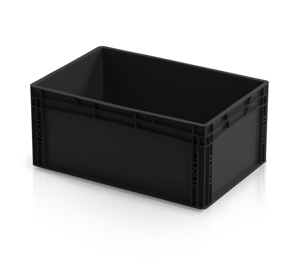 Přepravka EURO 60x40x27 reg. černá uzavřený úchyt