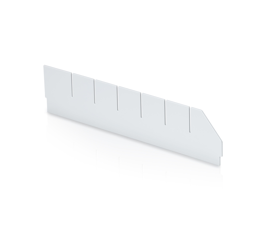 Podélná příčka s výřezy pro regálový box - 40x9 cm