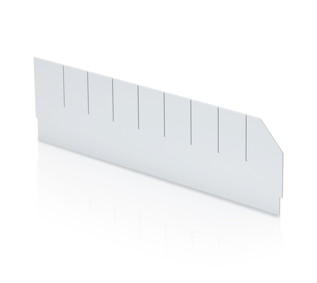 Podélná příčka s výřezy pro regálový box - 50x14 cm